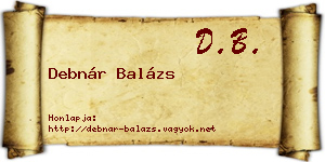 Debnár Balázs névjegykártya
